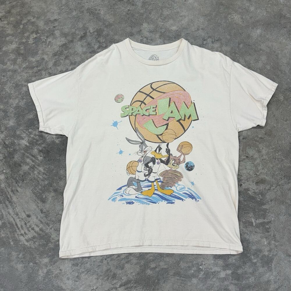 Vintage Space Jam Shirt Mens Large NBA Basketball Looney Tunes Bugs 90s Tee